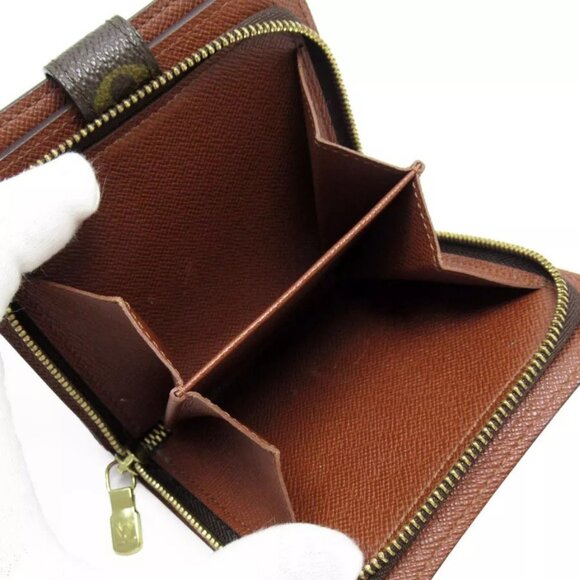Auth LOUIS VUITTON Compact Zip Bifold Wallet Brown Monogram canvas - Picture 8 of 11